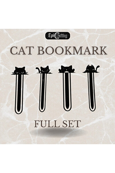 Epic Crafting Σετ σελιδοδεικτών για γάτες, 4 τεμάχια, 4 χρώματα
