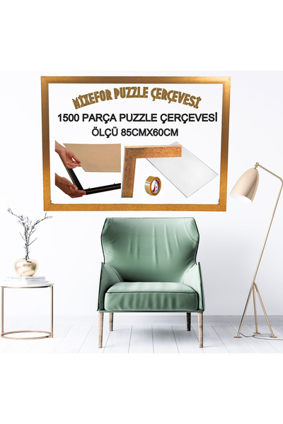 mixefor 1500 Piece Puzzle Frame Color Gold Size 85cm X60Cm