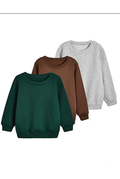 blackbonds Combinație de 3 culori, fără imprimeu, hanorac de bază cu gât rotund