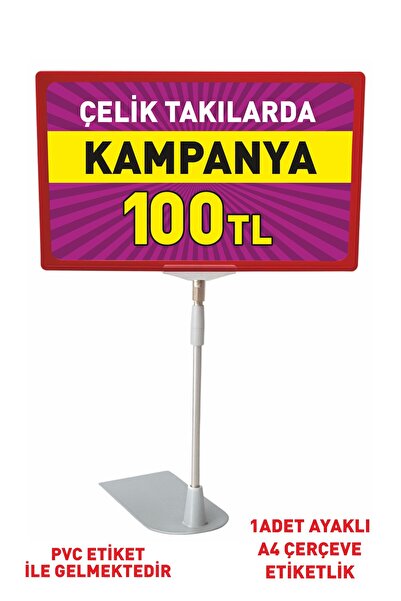liyanamoda 100TL PVC etiketa sa natpisom, veličina A4, stojeći okvir na čelič...