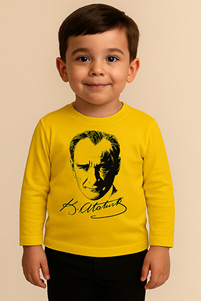 Nacar Çocuk Unisex Uzun Kol Atatürk Baskılı 10 Kasım&29 Ekim&23 Nisan Gösteri...