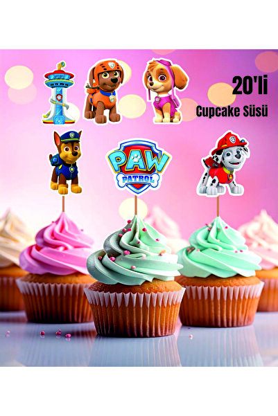 Ege ajans Paw Patrol Concept Toothpick Cupcake Topper (20-Pack Thick Paper)