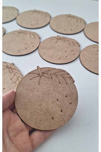 Ebrulisler 10 Pieces Orange Activity School Course Activity Kindergarten Nursery Wooden Painting Set