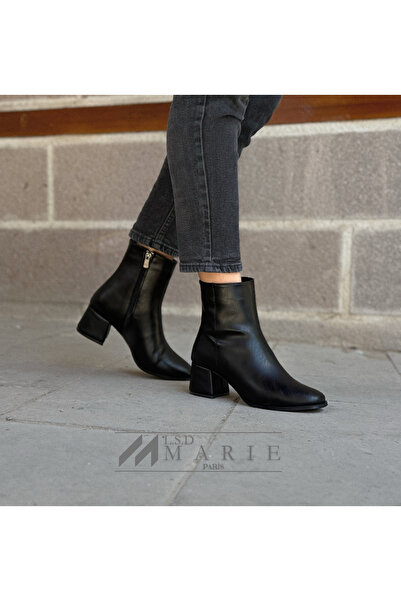 MARiE Cizme de damă cu toc înalt negru iarnă-Le Style De Marie-Casual, birou, cizme cu toc înalt negre cu fermoar potrivite