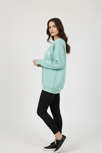 KOZİA OUTDOORS Γυναικείο φούτερ oversized με λεπτομέρεια από μίνι κορδέλα