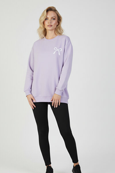 KOZİA OUTDOORS Γυναικείο φούτερ oversized με λεπτομέρεια από μίνι κορδέλα