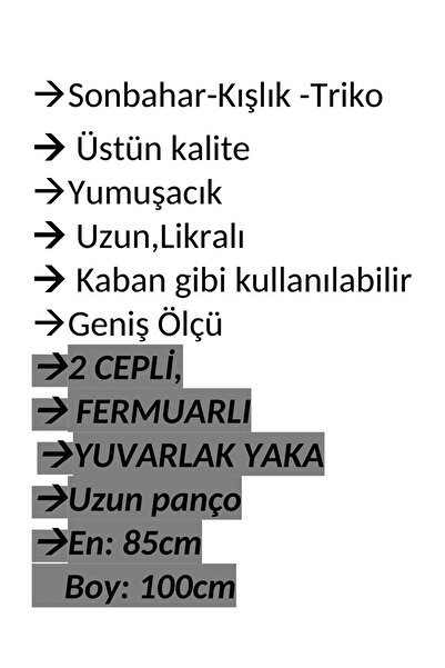 anne moda ankara Superior Quality, Very Large Size, Soft Coat Model Knitwear Poncho