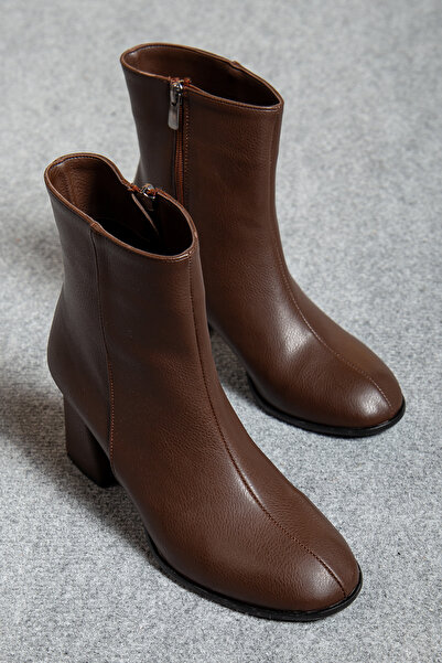 By Ramon Caliente Kadın kahverengi Kısa Topuklu Bot şık günlük rahat suya dayanaklı