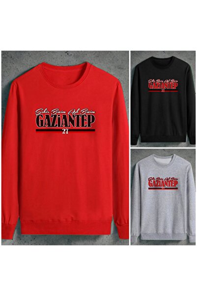 SARI ESKİŞEHİR ŞEHİR BİZİM AŞK BİZİM TEMALI SWEATSHIRT