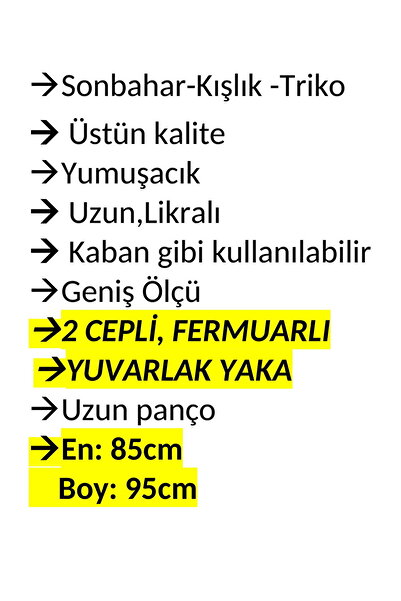 anne moda ankara Superior Quality, Very Large Size, Soft Coat Model Knitwear Poncho