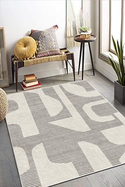 PINKIE HOME Dijital Baskı Makinede Yıkanabilir Kaymaz Leke Tutmaz Salon Halısı Mutfak Halısı ve Yolluk-N67