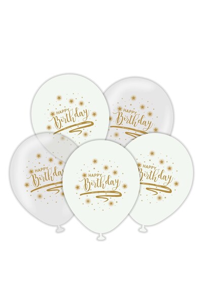 Kalisan BALON BASKILI 12 İNÇ HAPPY BIRTHDAY GOLD