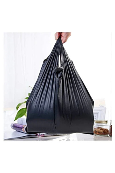 Merpak Ambalaj Kalın Siyah Poşet 30x60 cm Büyük Boy 1 Kg Hışır Atlet Poşet Market Manav Poşeti Çöp Poşeti