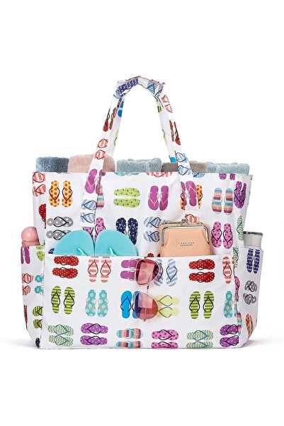 OEM Geantă de plajă pentru femei, material impermeabil, 7 buzunare, 45 L