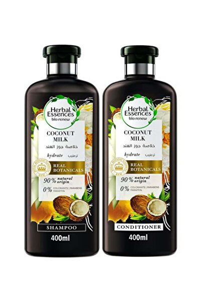 Herbal Essences Renew Natural Shampoo + Conditioner With Coconut Milk For Hair Hydration 400ml Pack