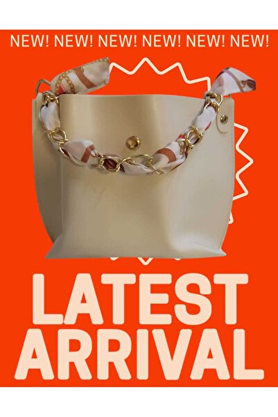 Gözenshopp Kadın Fularlı Zincir Aksesuarlı Deri El Kol Ve Omuz Çantası