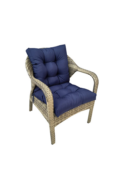 İstanbul kumaş Arkalıklı Su Geçirmez Kumaş Pofidik Sandalye Minderi | Çökme Yapmaz | Dolgulu | Bağcıklı | 50x90cm