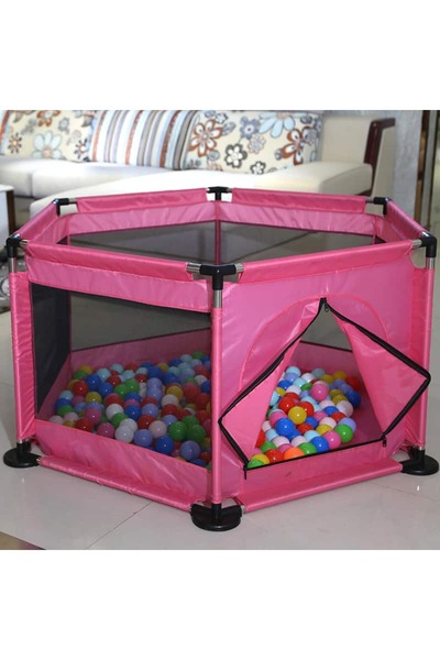 Picodino Țarc de joacă pentru bebeluși – Siguranță și distracție + 30 de mingi, roz