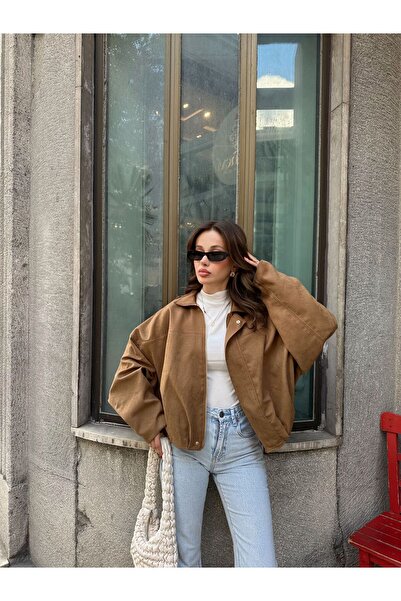 ALVOR Oversize Bomber Soft Suede Jacket