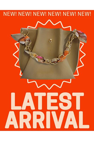 Gözenshopp Kadın Fularlı Zincir Aksesuarlı Deri El Kol Ve Omuz Çantası