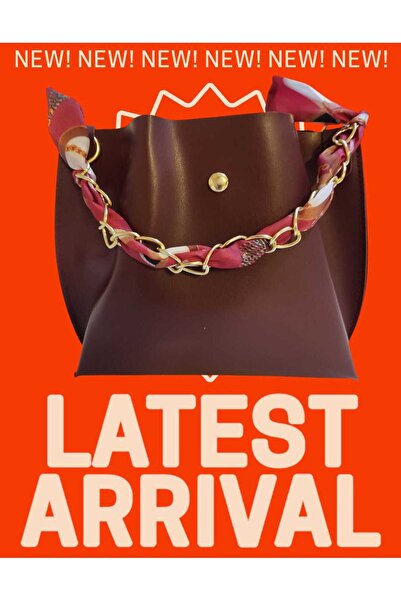 Gözenshopp Kadın Fularlı Zincir Aksesuarlı Deri El Kol Ve Omuz Çantası