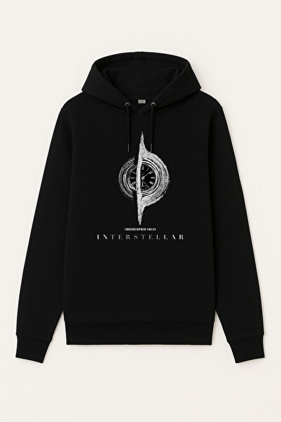 MODA سترة هوديي سوداء اللون للبالغين مطبوعة من Interstellar Interstellar