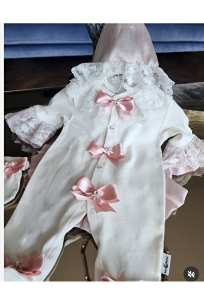 Tozpembebaby Cotton Ruffle and Bow Romper