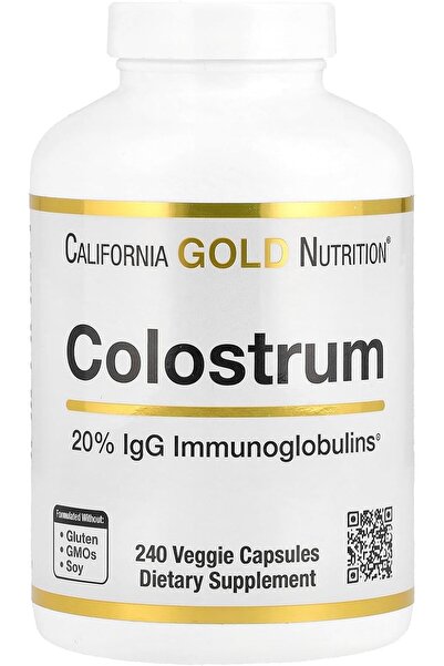 California Gold Nutrition Colostrum Gut Bovine Pre-Milk Immune Support 240 Ve...