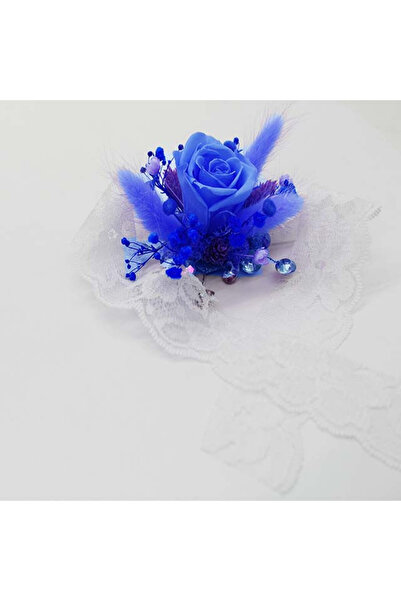 velve Bratara Jennye pentru domnisoara de onoare cu trandafiri, licheni, lagurus, broom criogenate,