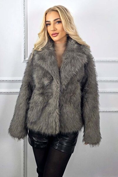 FashionForYou Haina scurta de dama Kasmina, din blana ecologica, cu buzunare,...