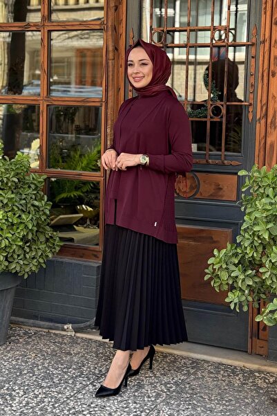 MISS DALIDA طقم كارديجان T25PF-0002 باللون الأحمر الداكن