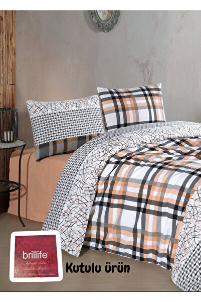 Brillife Kutulu pamuk çift kişilik nevresim takımı 4 parça