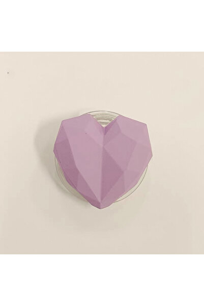 EDELFU Popsocket 3D Geometrik Lila Kalp Modeli – Yapışkanlı Telefon Tablet Tutacağı ve Standlı Tasarım