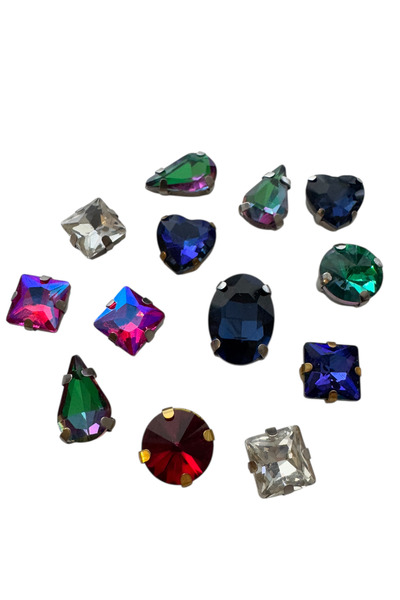 kalben accessories حجر زينة ذو ظهر مسطح ومخالب 12 قطعة