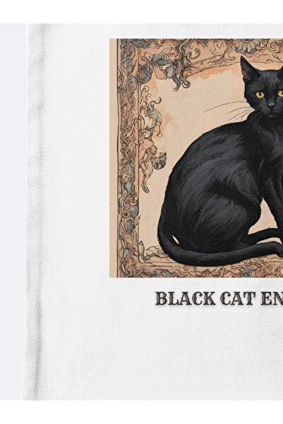 junobi Bez Çanta + Kalemlik - Kedi Desenli Set (Black Cat Energy) - 2'li Avantaj Seti