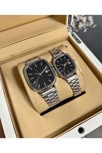 PW POLO WHITE Couple Wristwatches with Calendar 2 Pieces