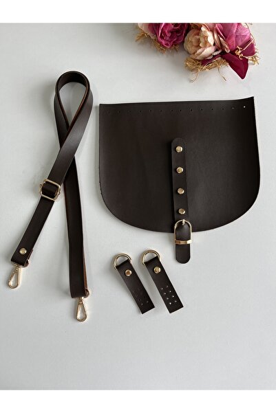 zg hobi aksesuar غطاء للحقائب المحبوكة باللون البني الداكن، مجموعة حزام ومشبك...