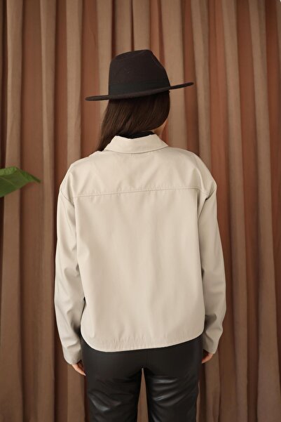 Hazel Women's Gray Short Oversize Trench Coat