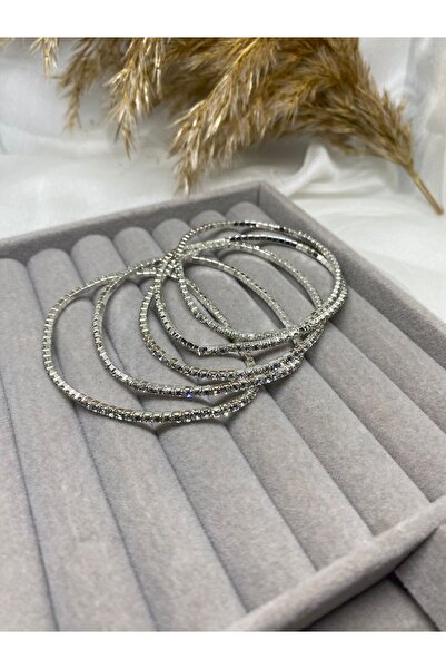 Kaan Accessoire سوار مطاطي من حجر الزركون (3 قطع)