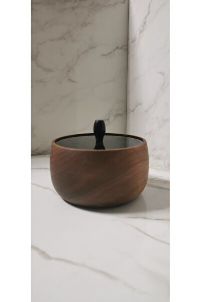 ayrawood 11.6.5 cm kapaklı çeviz ahşap sunum dekor şekerlik kahvaltı sunum