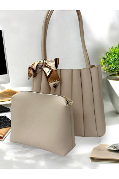 Marvelis OLİP Fular Detaylı Yavrulu Omuz ve Kol Çantası