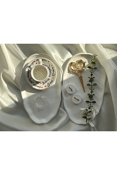 Elan Design Kums Design Kıvrımlı Nişan, Söz Tepsisi ve 2'li Yuvarlak Yüzük Yükseltici Set (Çiçeksiz,Aksesuarsız)