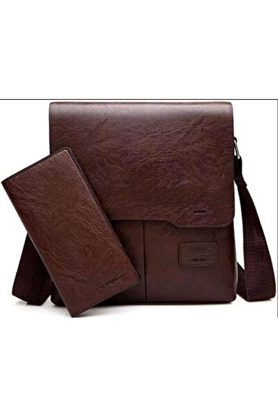 Hope Bag with Wallet for iPad and Personal Supplies Shoulder Bag Men Messenger Bag Leather Small Bag Vint