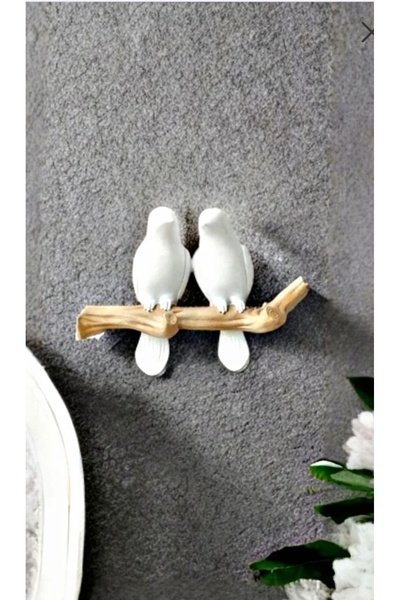 Paşabahçe Dekoratif Duvar Süsü ve Askılık, Beyaz Kuşlar Temalı