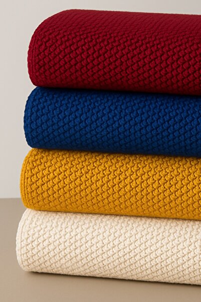 Battani.Co Knitted Baby Blanket for Baby Girl and Boy 85cm X85Cm 100% Cotton Kotonel Ecru