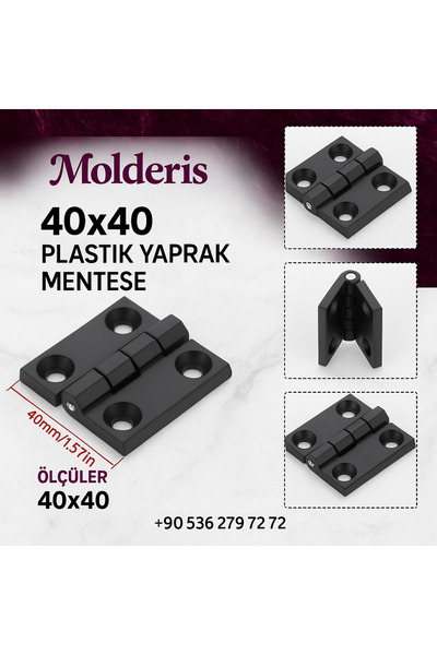 MOLDERİS Yaprak Menteşe 40x40 Siyah Plastik