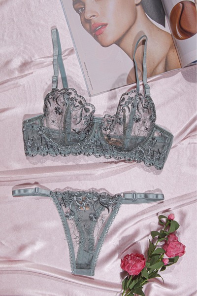 Masal Lingerie Women's Underwear Brode Lace Bra Set