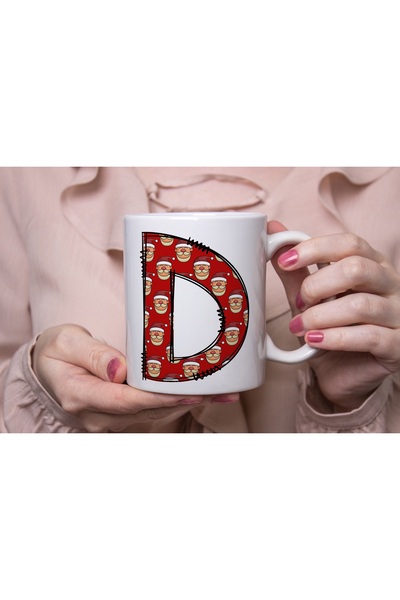 Beramussa كوب على شكل حرف D، كوب قهوة بتصميم سانتا كلوز لعيد الميلاد، هدية عي...