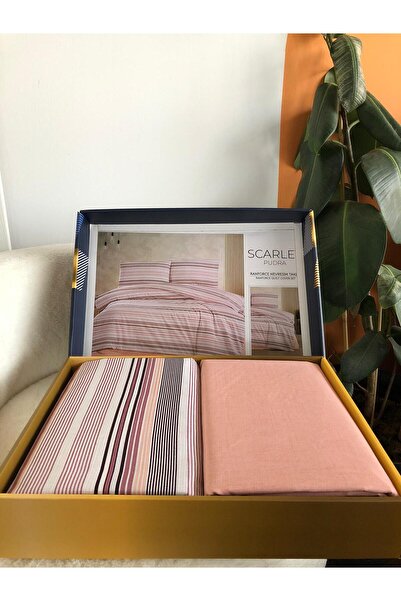 Bikaya Home Set de lenjerie de pat dublu New Box |   Cearșaf de pat fără elastic |   Utilizare zilnică |   Cutie de lux |   Poșta de nuntă