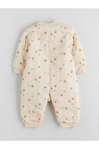 LC Waikiki Patterned Beige 100% Cotton 2.5 Tog Baby Girl Romper